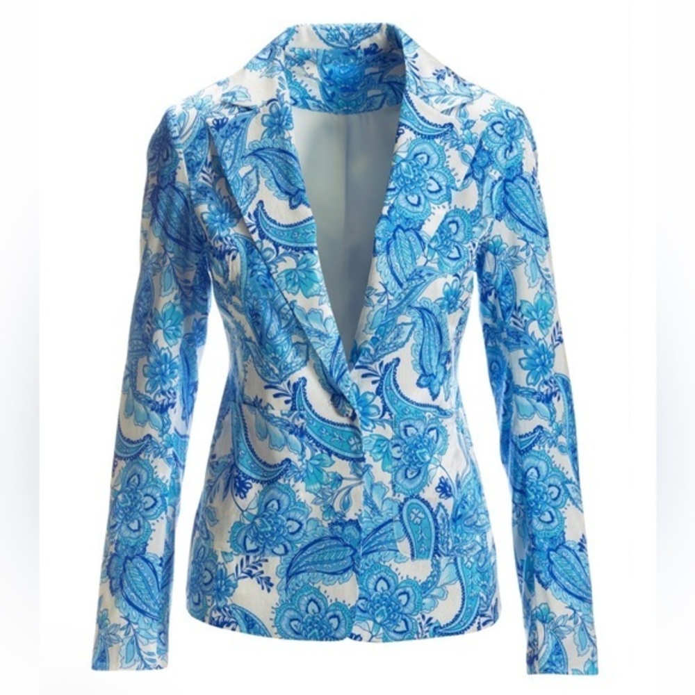 Boston Proper Paisley Print Signature Blazer Sz 8